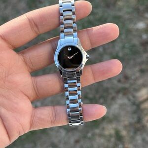 Movado Women's Masino Silver/Black Stainless Steel Sapphire Crystal 26mm Watch
